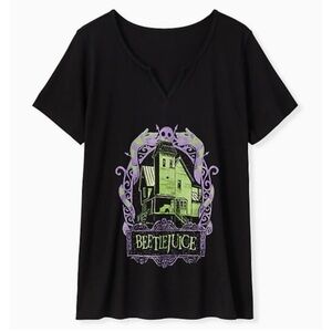 Torrid Beetlejuice Graphic Tee Black T-Shirt Horror Scary Sandworms